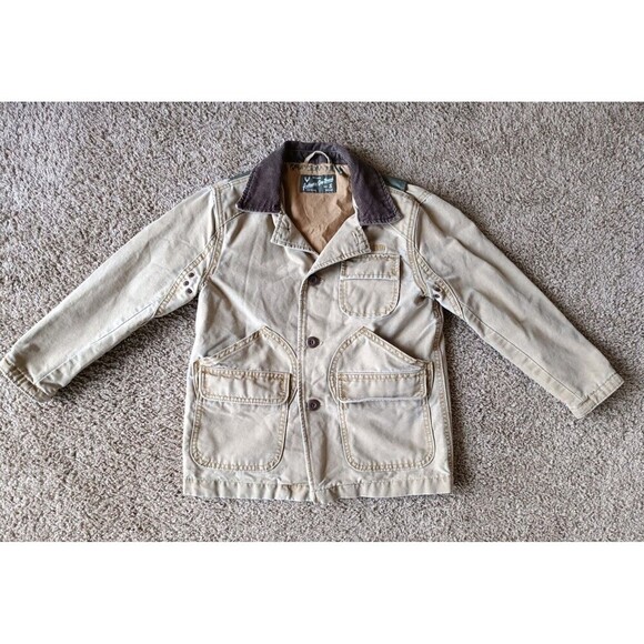 GAP Jacket Boy's Size Small Tan Brown Canavas Button Up Y2K - Picture 1 of 8